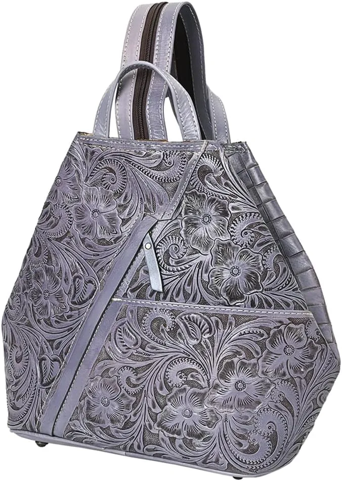 Backpack Hand Tooled Genuine Leather Women's Bag Western Handbag Purse | | Womens Western Handbags | Leather Belt Bag for Women | Womens Handbags Summer