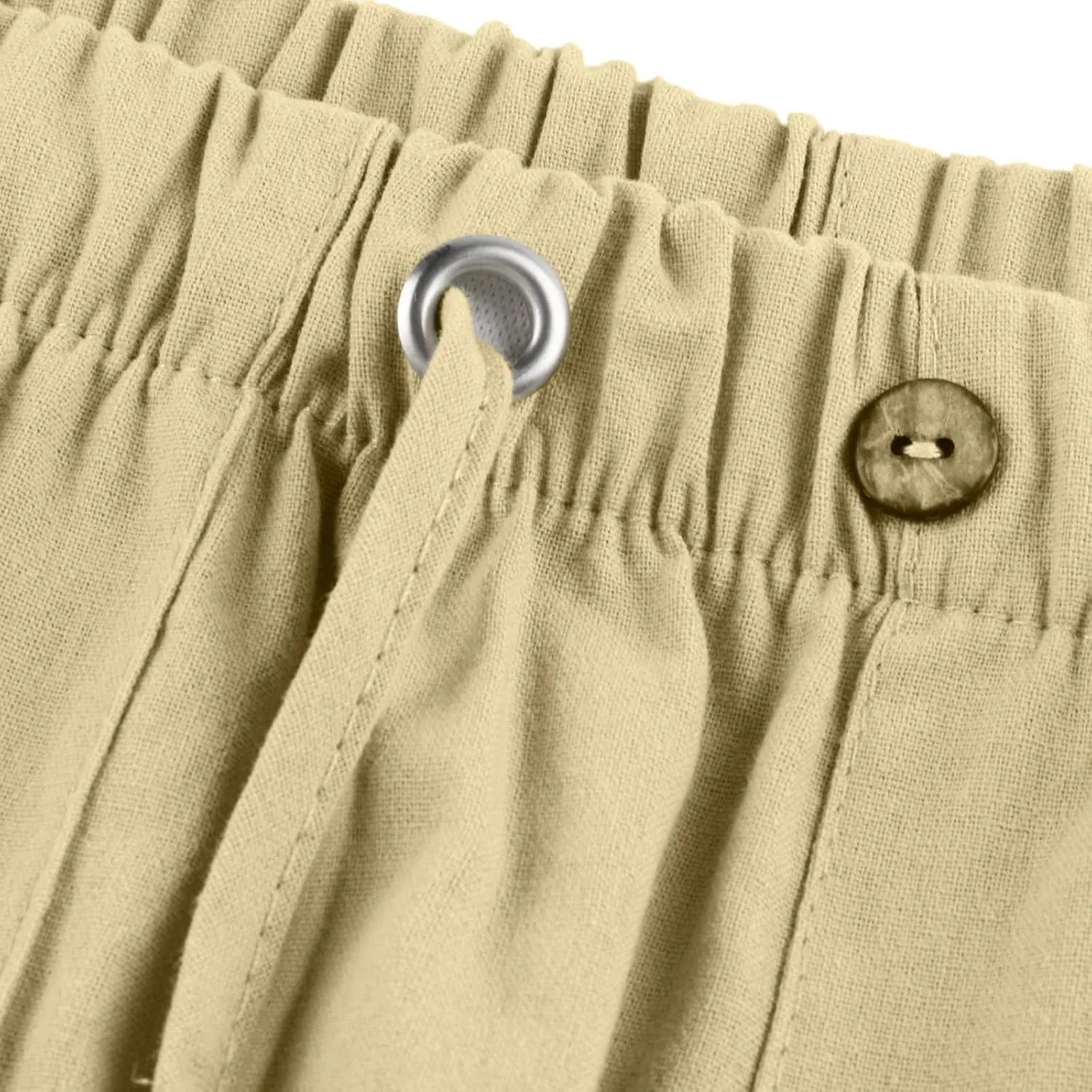 Beach Linen Pants for Men Drawstring Plus Size Linen Pants Lightweight Elastic WAIS Yoga Pants with Pockets Lounge Pants