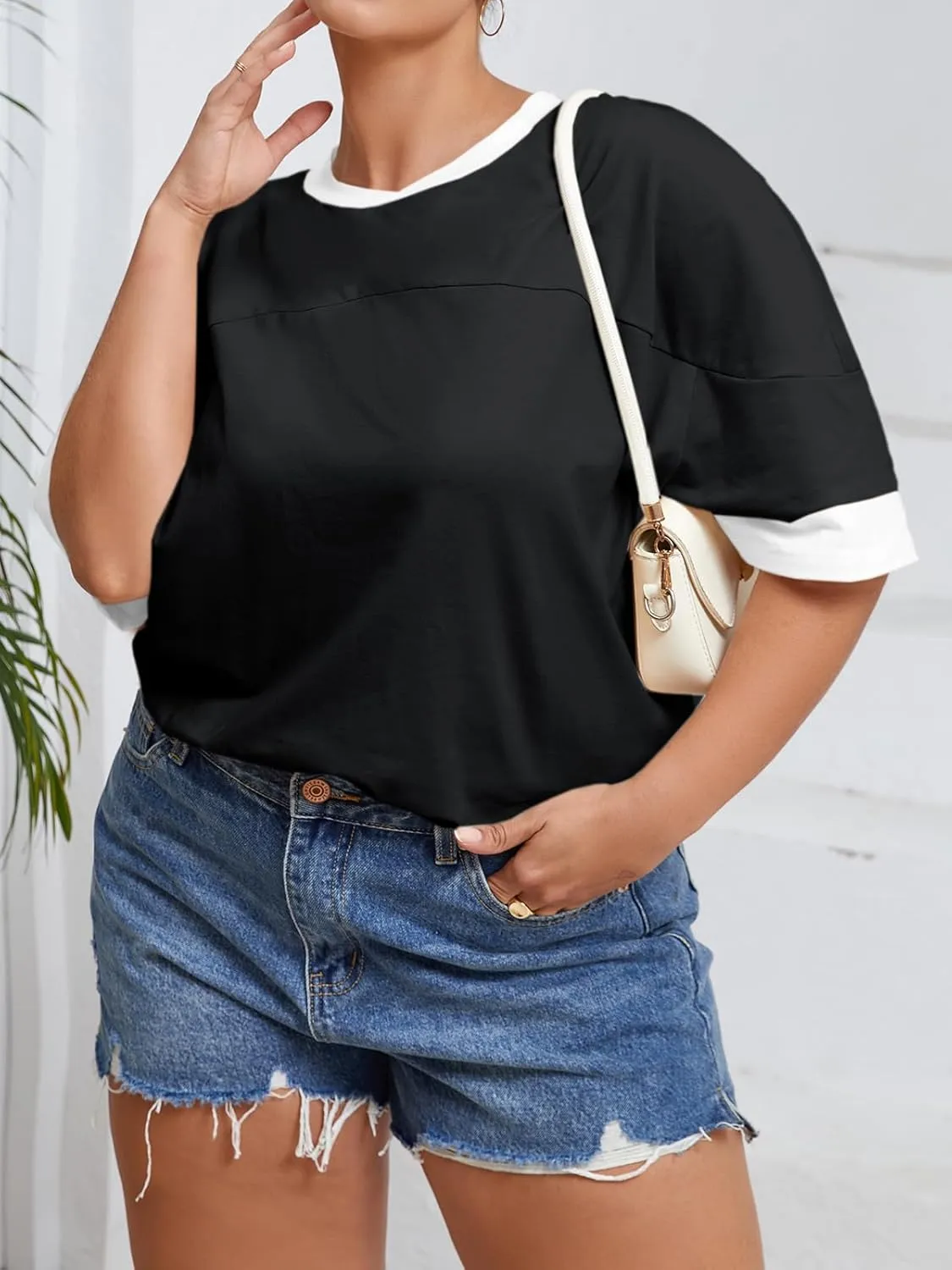 Beautife Womens Plus Size Oversized Tshirt Summer Casual Short Sleeve Crew Neck Tunic Tops Loose Fit Basic Tee