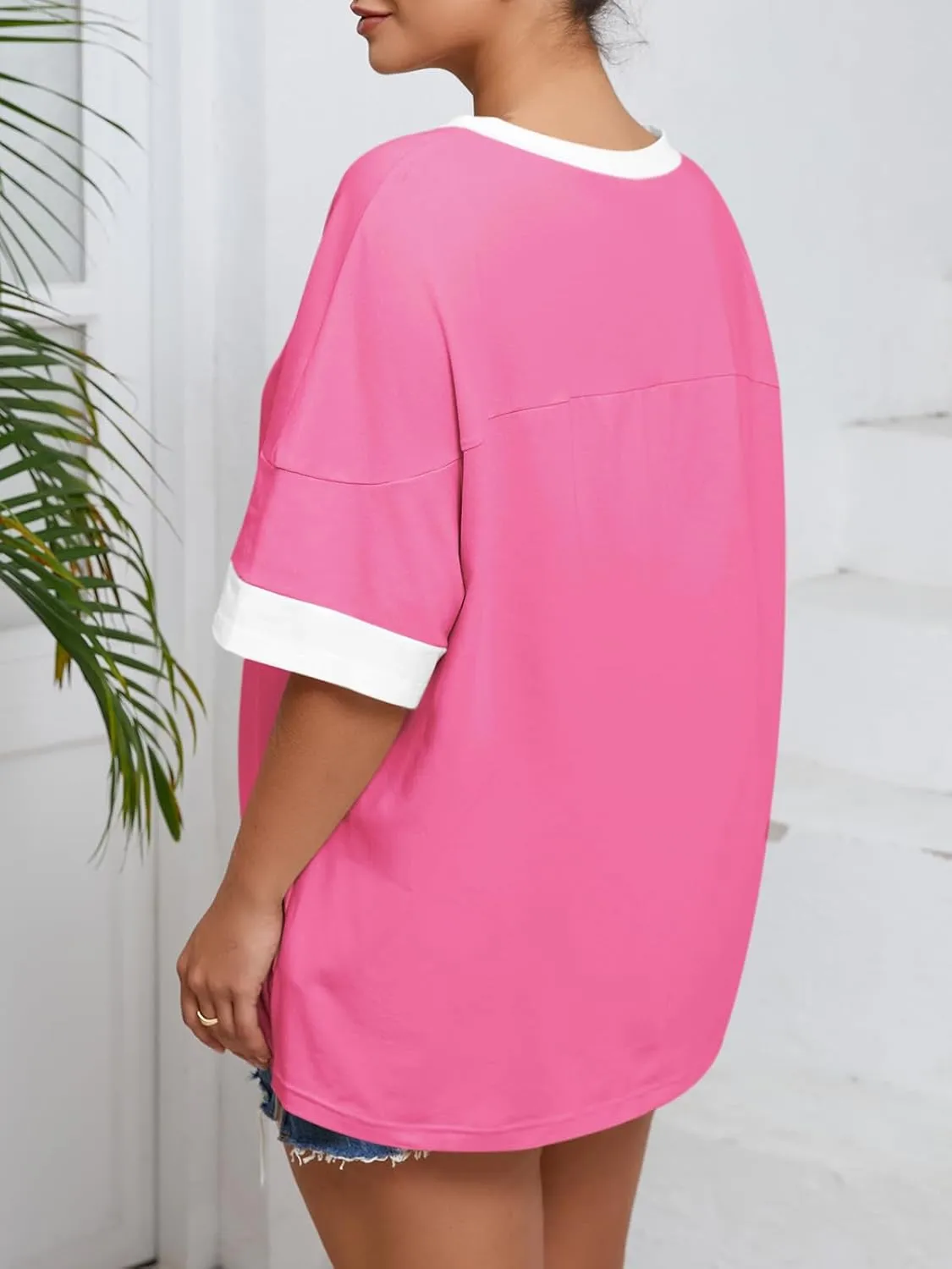 Beautife Womens Plus Size Oversized Tshirt Summer Casual Short Sleeve Crew Neck Tunic Tops Loose Fit Basic Tee