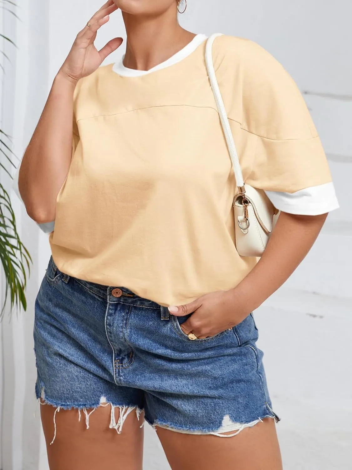 Beautife Womens Plus Size Oversized Tshirt Summer Casual Short Sleeve Crew Neck Tunic Tops Loose Fit Basic Tee