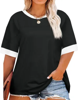 Beautife Womens Plus Size Oversized Tshirt Summer Casual Short Sleeve Crew Neck Tunic Tops Loose Fit Basic Tee