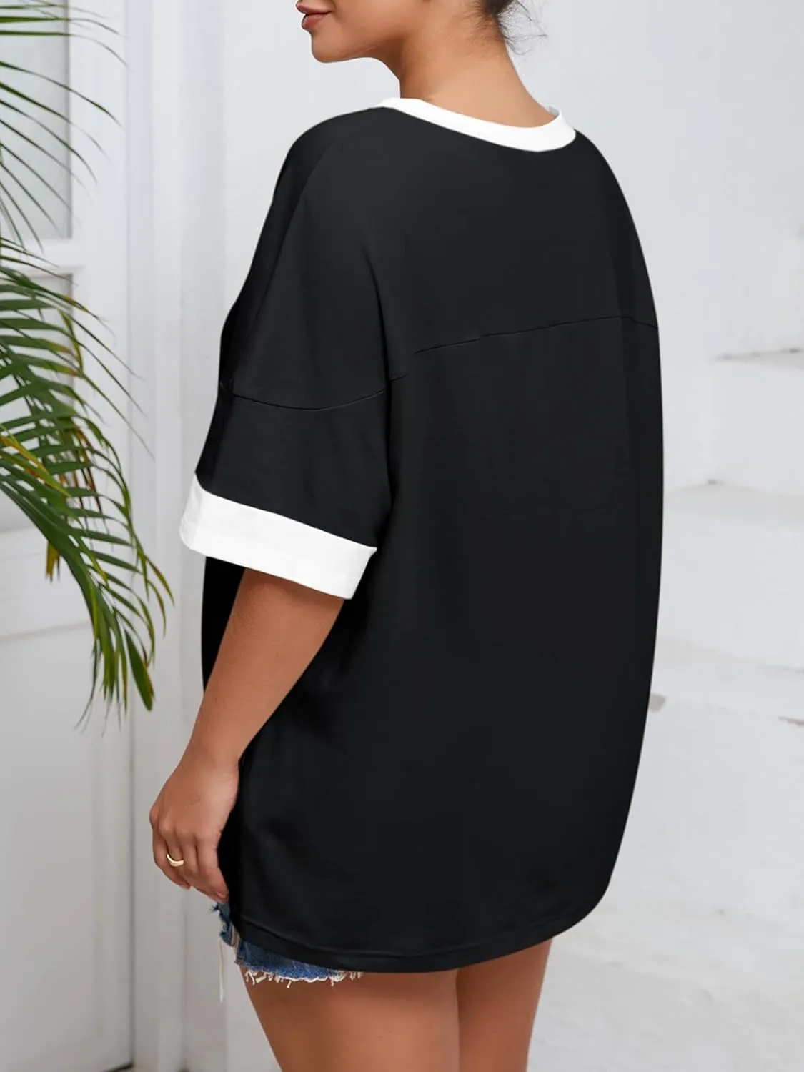 Beautife Womens Plus Size Oversized Tshirt Summer Casual Short Sleeve Crew Neck Tunic Tops Loose Fit Basic Tee