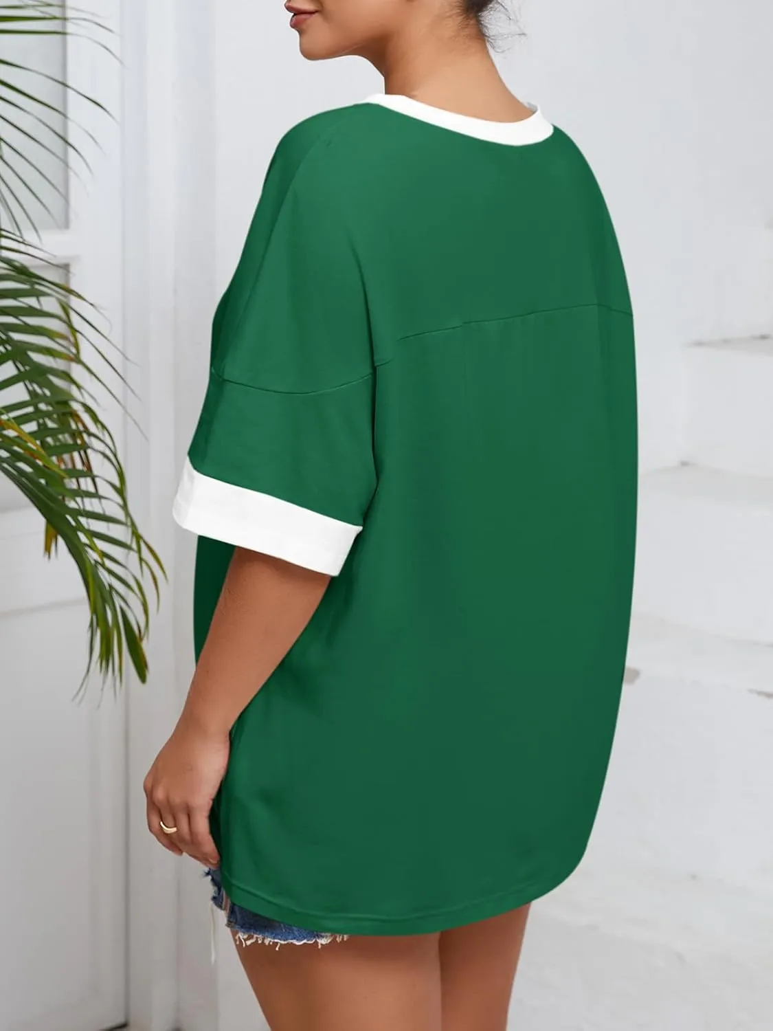 Beautife Womens Plus Size Oversized Tshirt Summer Casual Short Sleeve Crew Neck Tunic Tops Loose Fit Basic Tee