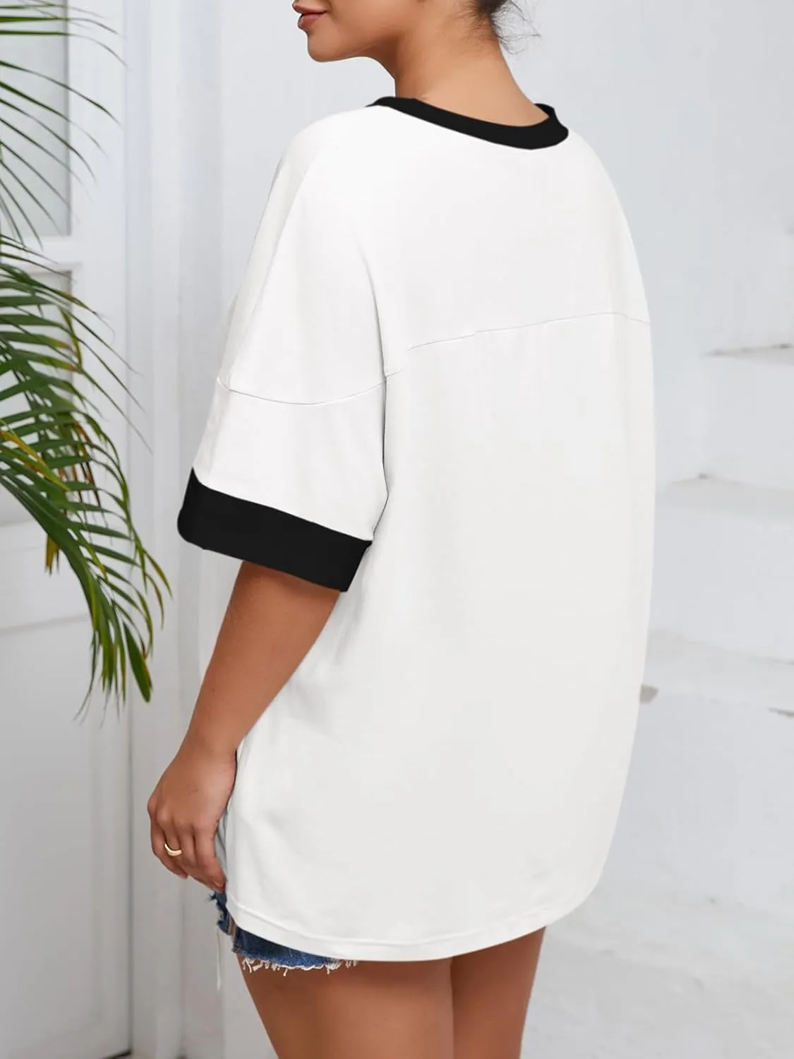 Beautife Womens Plus Size Oversized Tshirt Summer Casual Short Sleeve Crew Neck Tunic Tops Loose Fit Basic Tee