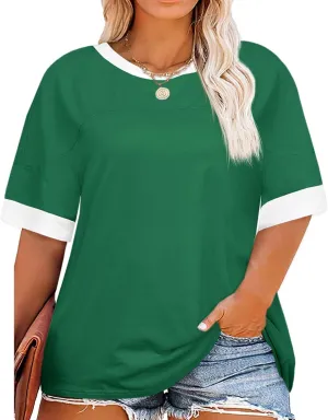 Beautife Womens Plus Size Oversized Tshirt Summer Casual Short Sleeve Crew Neck Tunic Tops Loose Fit Basic Tee