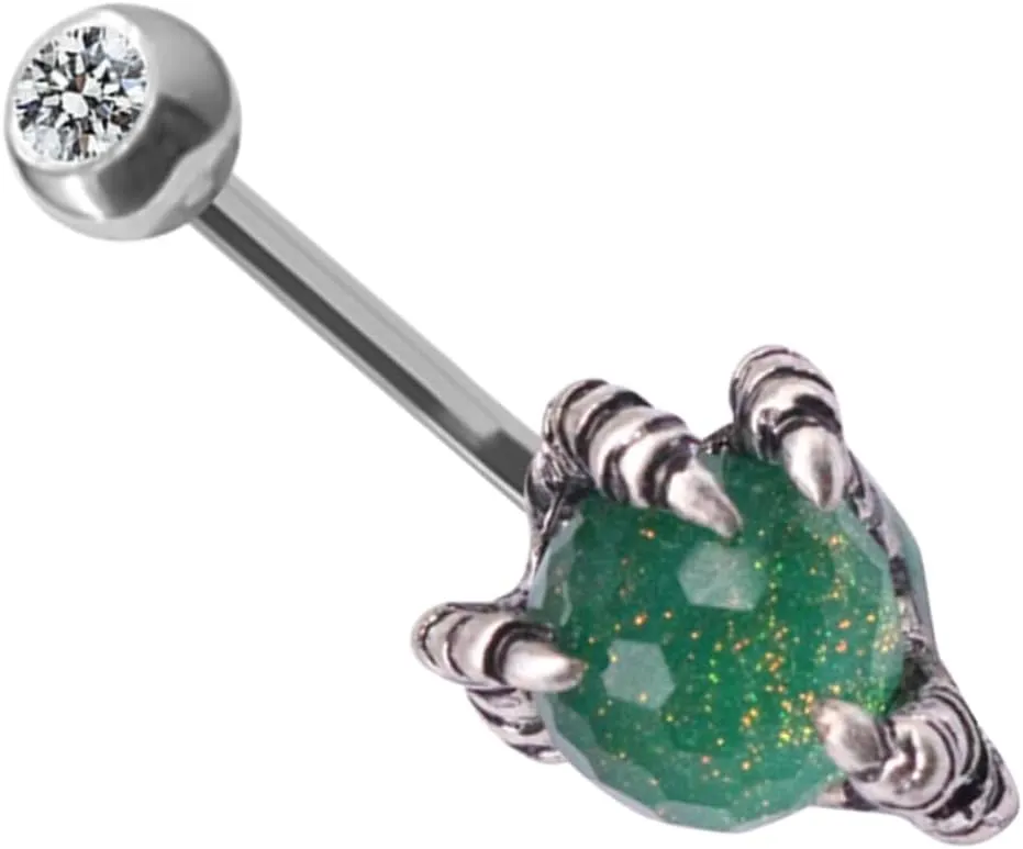 Belly Button Rings with Claw Catch Natural Stainless Steel Body Piercing Jewelry for Women Dangly Design for Summer Fashion and Casual Outfits