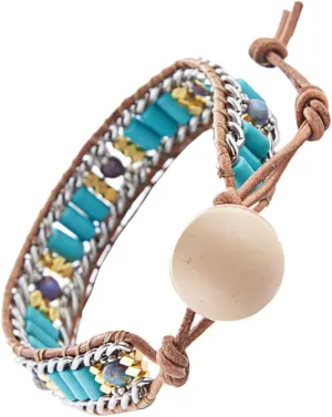 BESTYASH Turquoise Bracelet Bridal Belt Boho Anklet Bracelet for Women Bracelets for Women Friendship Bracelets Beaded Bracelets Bracelets Woven Bangle Natural Stone