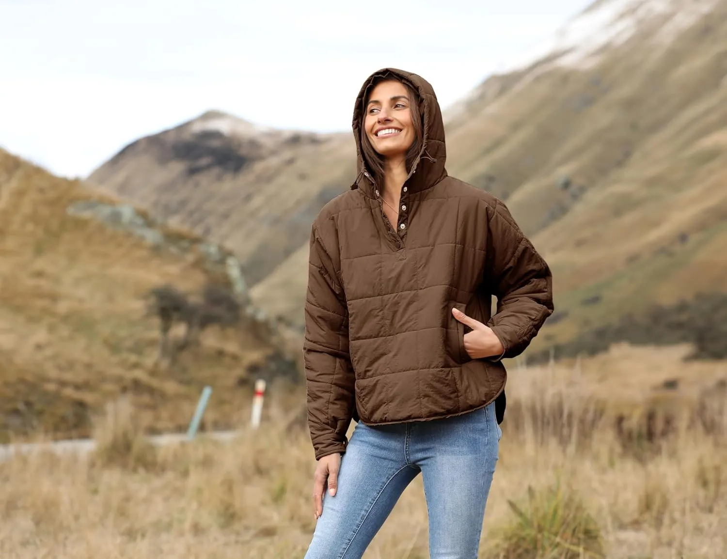Bianstore Women's Oversized Puffer Jacket Lightweight Pullover Hoodies Winter Padded Coat Tops
