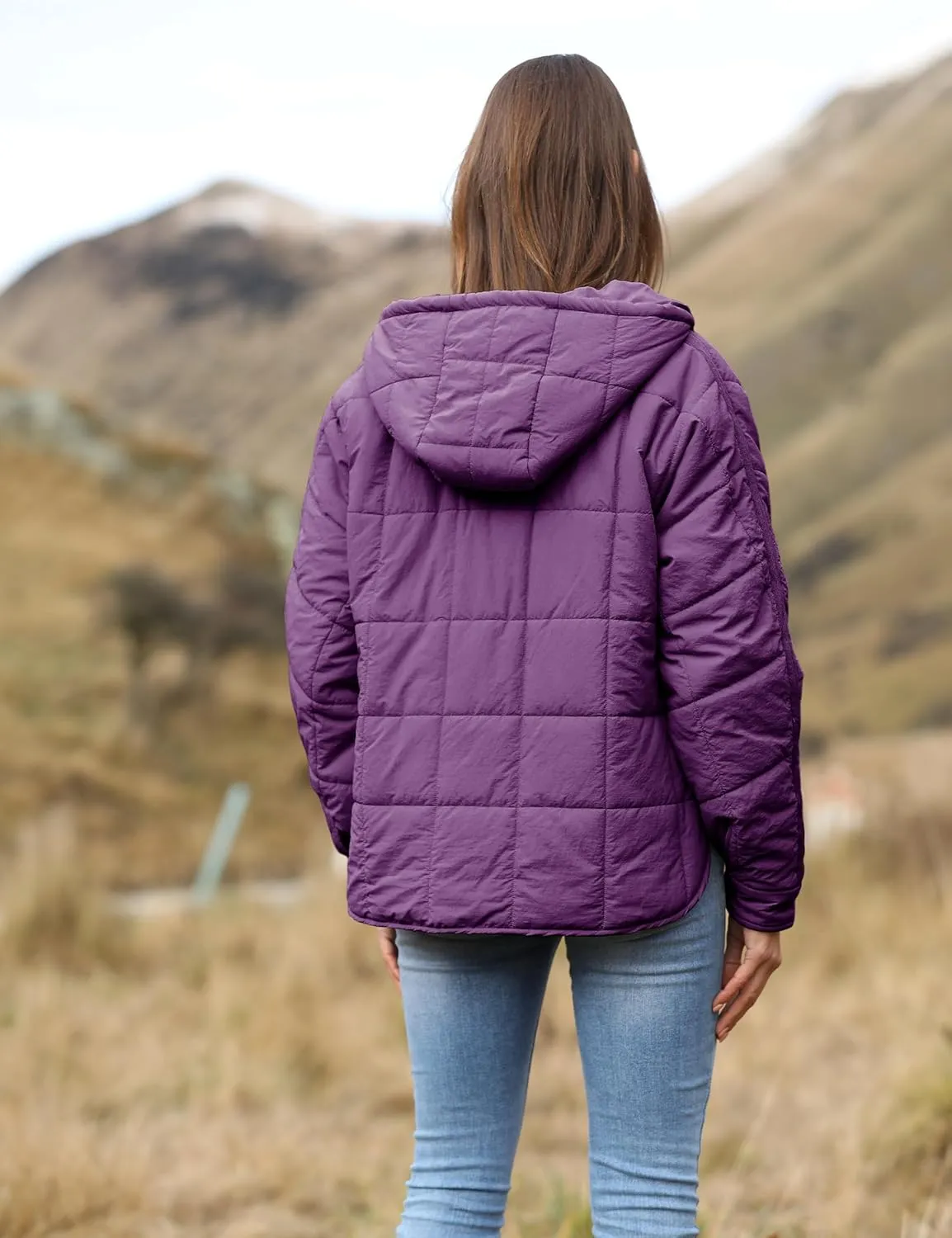 Bianstore Women's Oversized Puffer Jacket Lightweight Pullover Hoodies Winter Padded Coat Tops