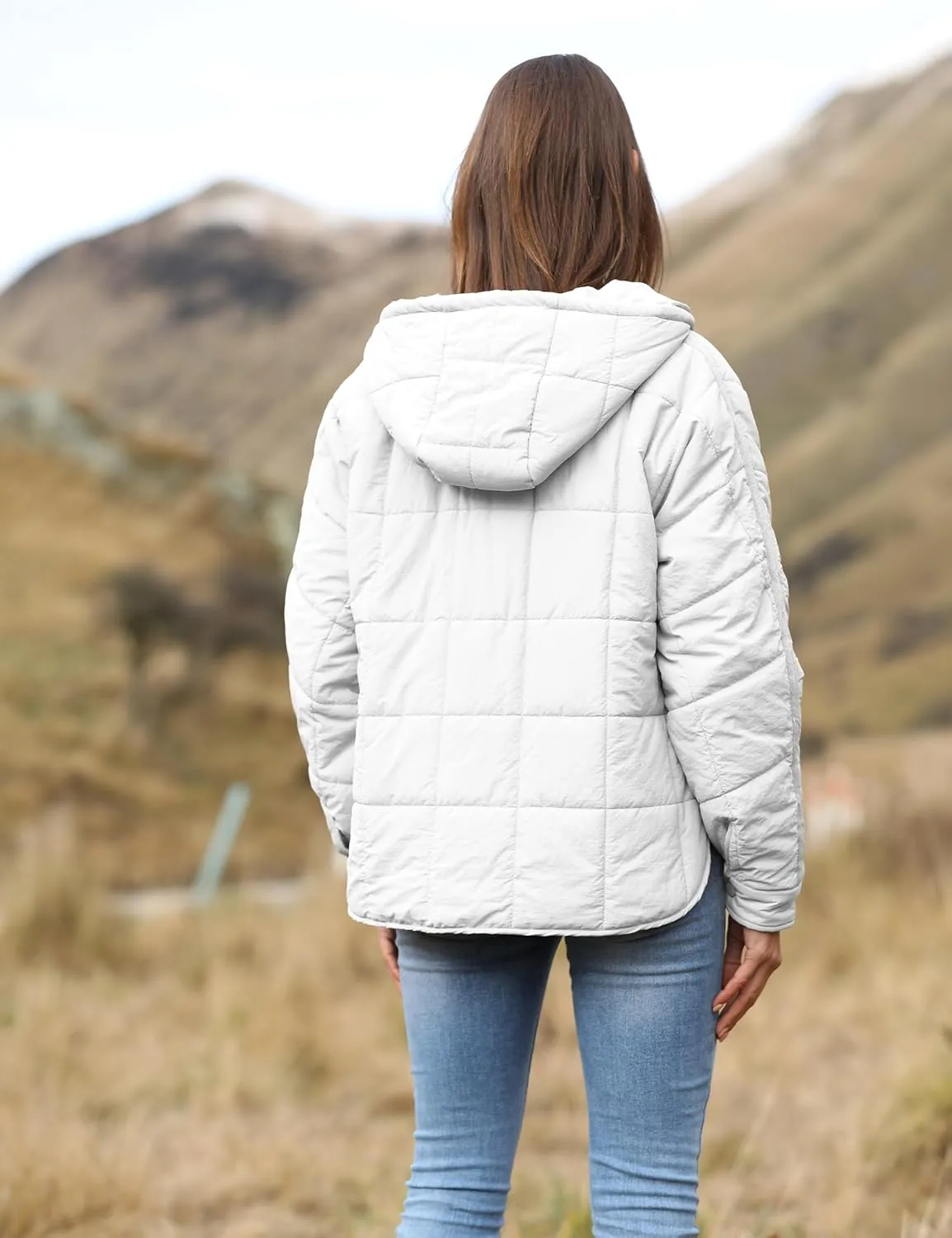 Bianstore Women's Oversized Puffer Jacket Lightweight Pullover Hoodies Winter Padded Coat Tops