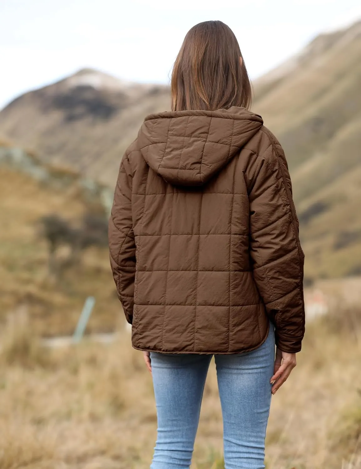 Bianstore Women's Oversized Puffer Jacket Lightweight Pullover Hoodies Winter Padded Coat Tops