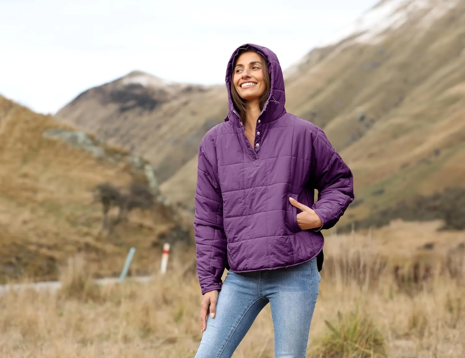 Bianstore Women's Oversized Puffer Jacket Lightweight Pullover Hoodies Winter Padded Coat Tops
