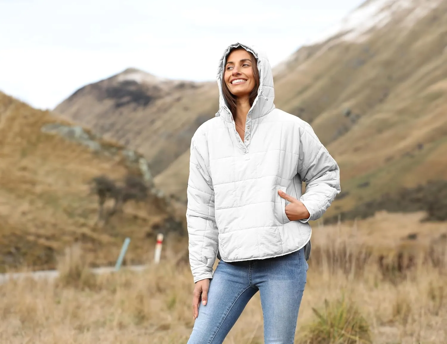 Bianstore Women's Oversized Puffer Jacket Lightweight Pullover Hoodies Winter Padded Coat Tops
