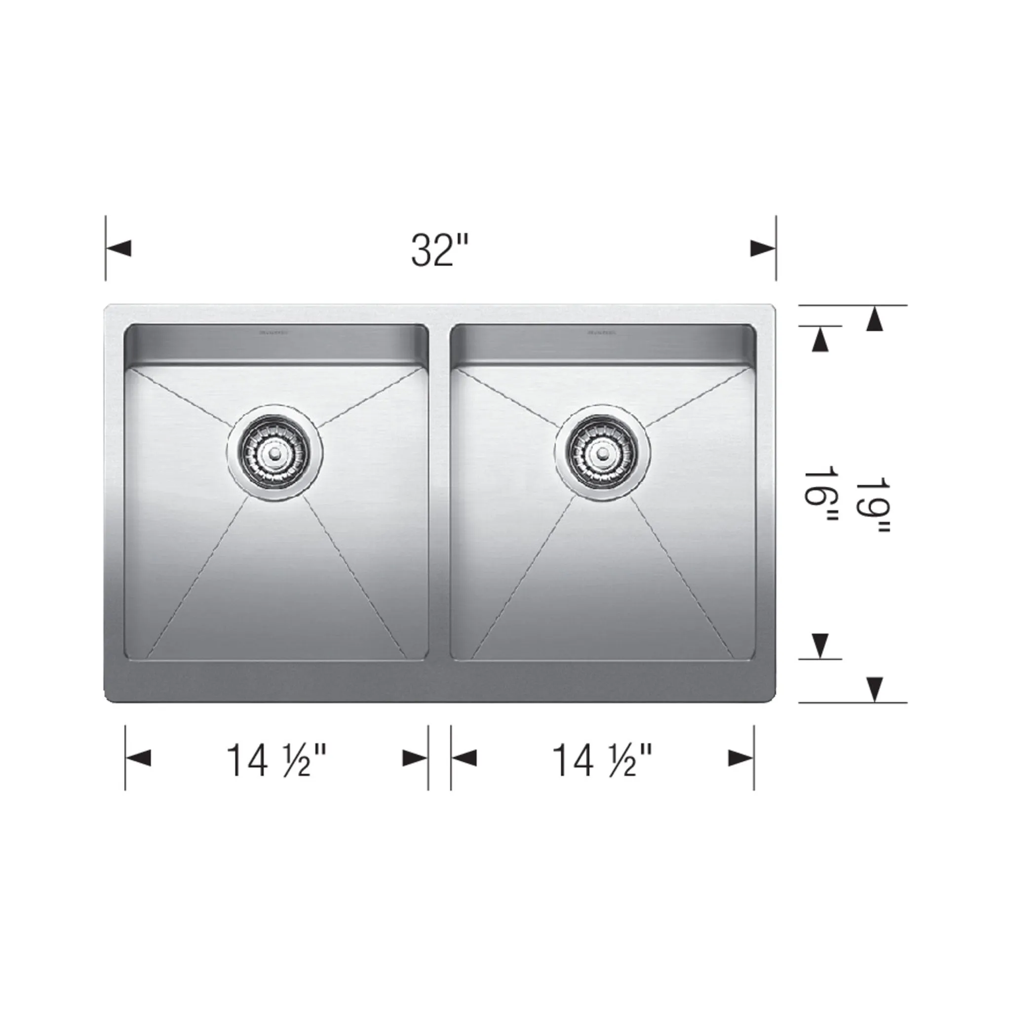 Blanco Quatrus 15 Apron Double Bowl Kitchen Sink