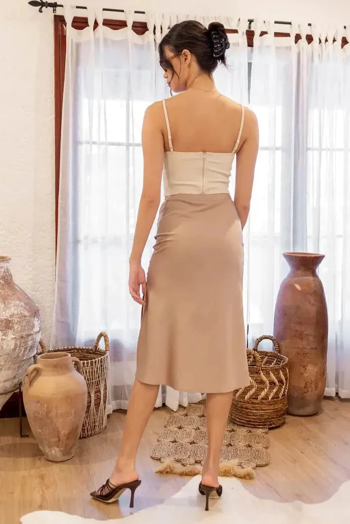 Blu Pepper Glow Up Satin Skirt  Elegance Meets Modern Chic