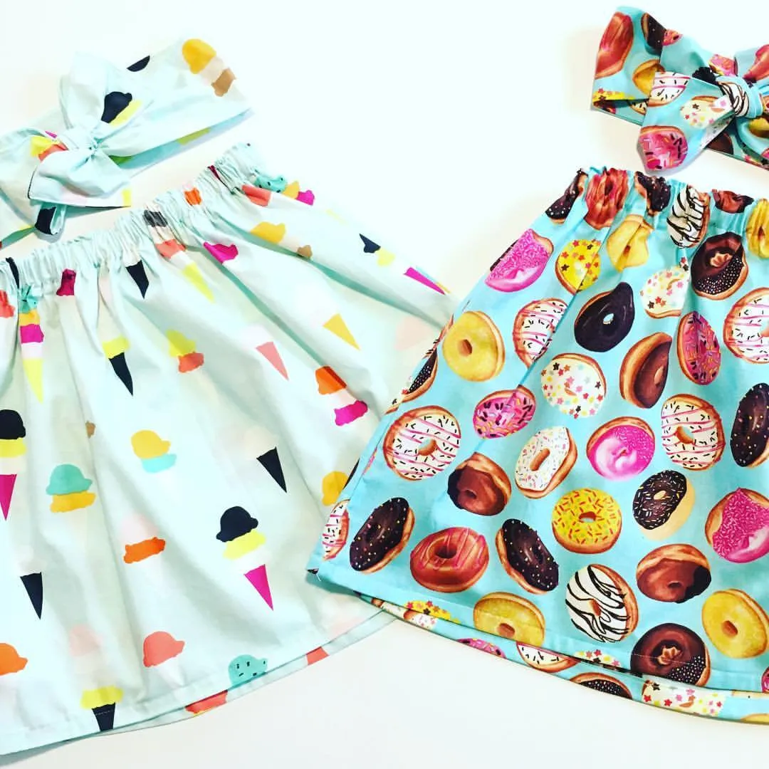 Blue Donut Girls Skirt