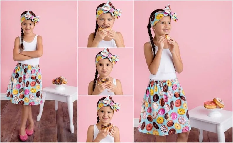 Blue Donut Girls Skirt