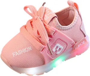 Boys Girls Light Up Shoes Kids Anti Slip Breathable Flashing Sneakers Luminous Athletic Running Walking Shoes