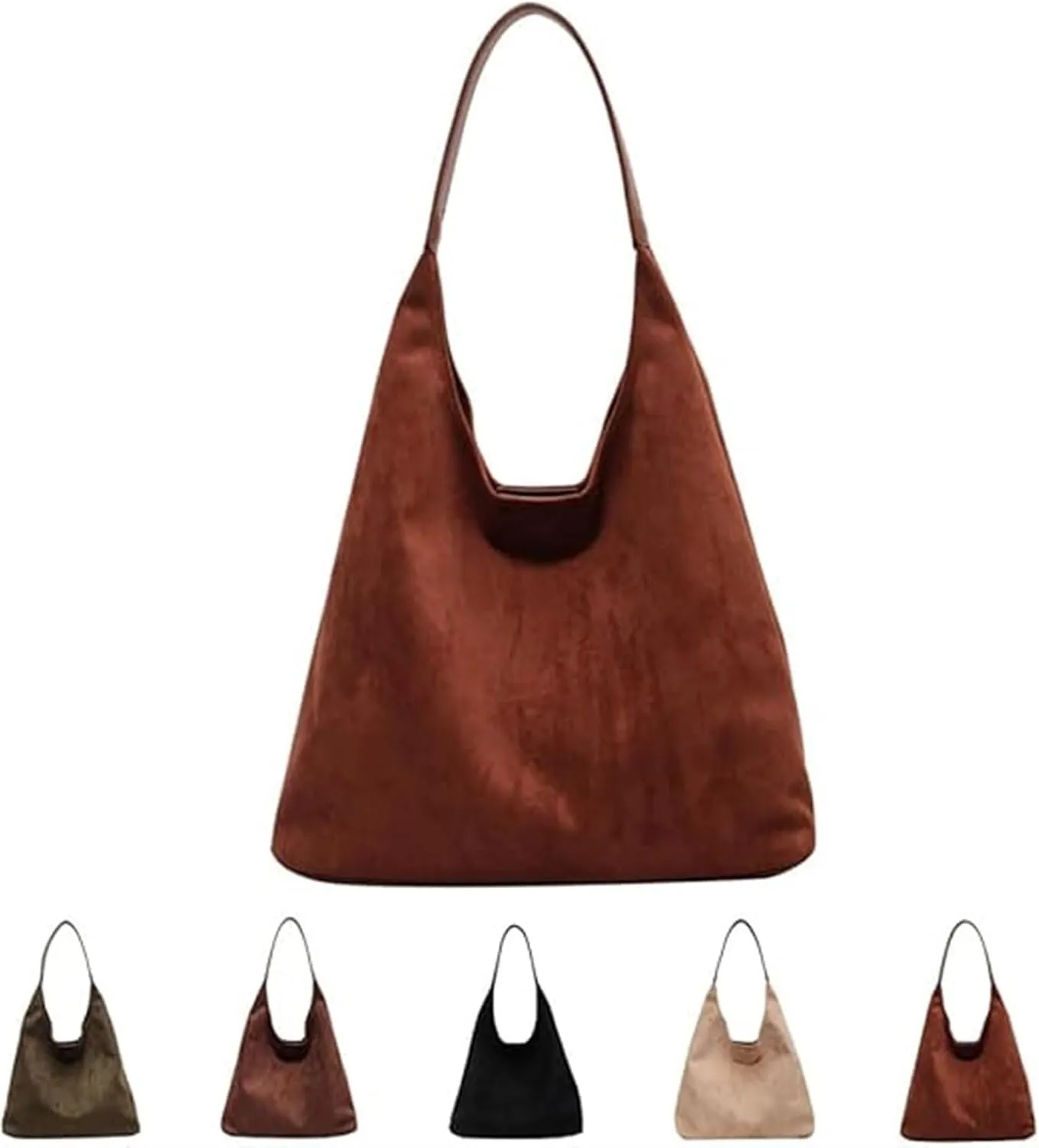Brown Suede Bag,suede Bags For Women, Slouchy Top-Handle Tote Handbags, Retro Suede Shoulder Bag Travel Shopping Bag