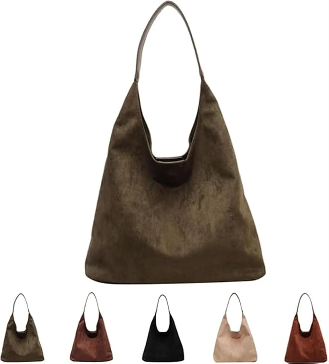 Brown Suede Bag,suede Bags For Women, Slouchy Top-Handle Tote Handbags, Retro Suede Shoulder Bag Travel Shopping Bag