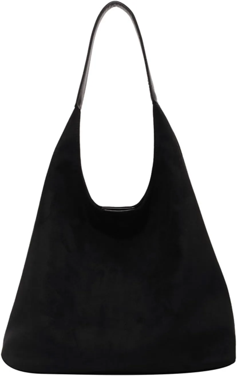 Brown Suede Shoulder Bag for Women - Ideal for Work & Shopping, Available in Tote & Slouchy Styles