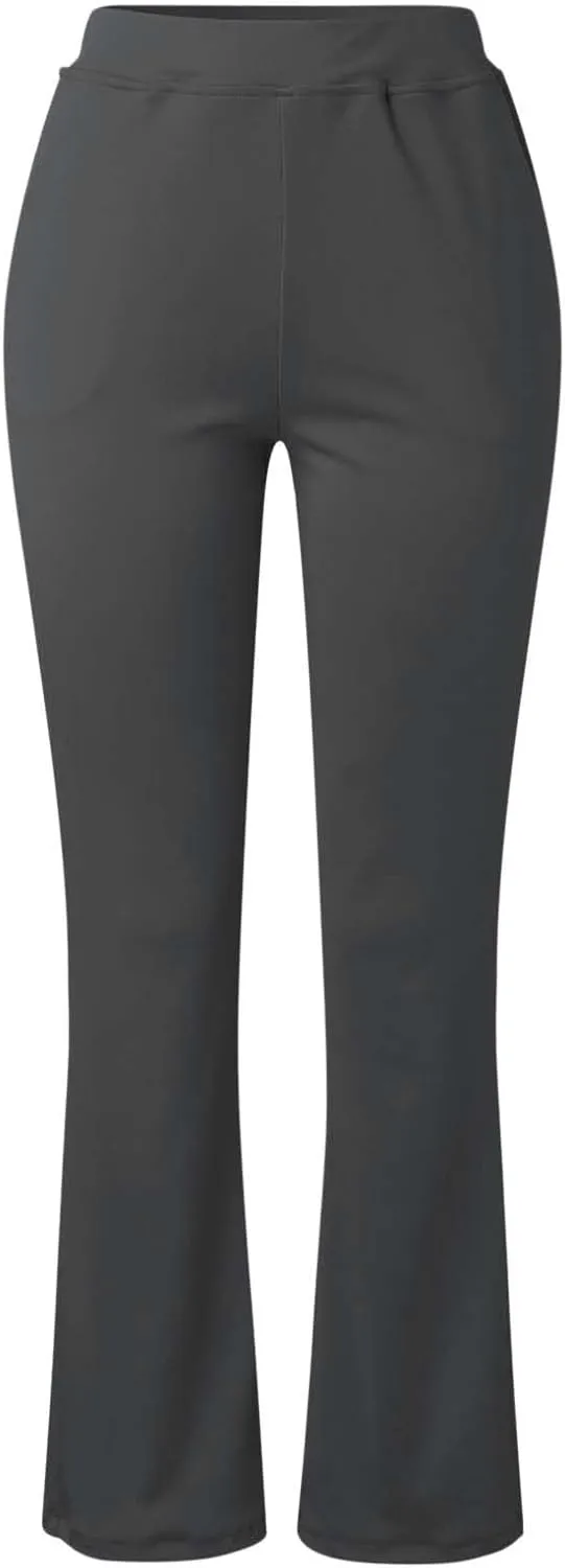 Business Casual Pants for Women, 4 Way Stretch Bootleg Yoga Pants Workout Slacks, High Waisted Business Work Pants