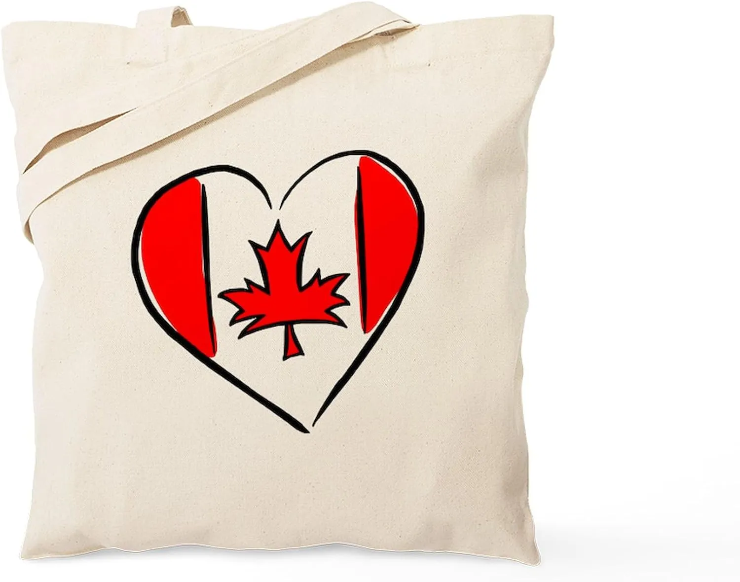 CafePress I Love Canada Tote Bag Reusable Natural Beige Canvas Shopping Bag