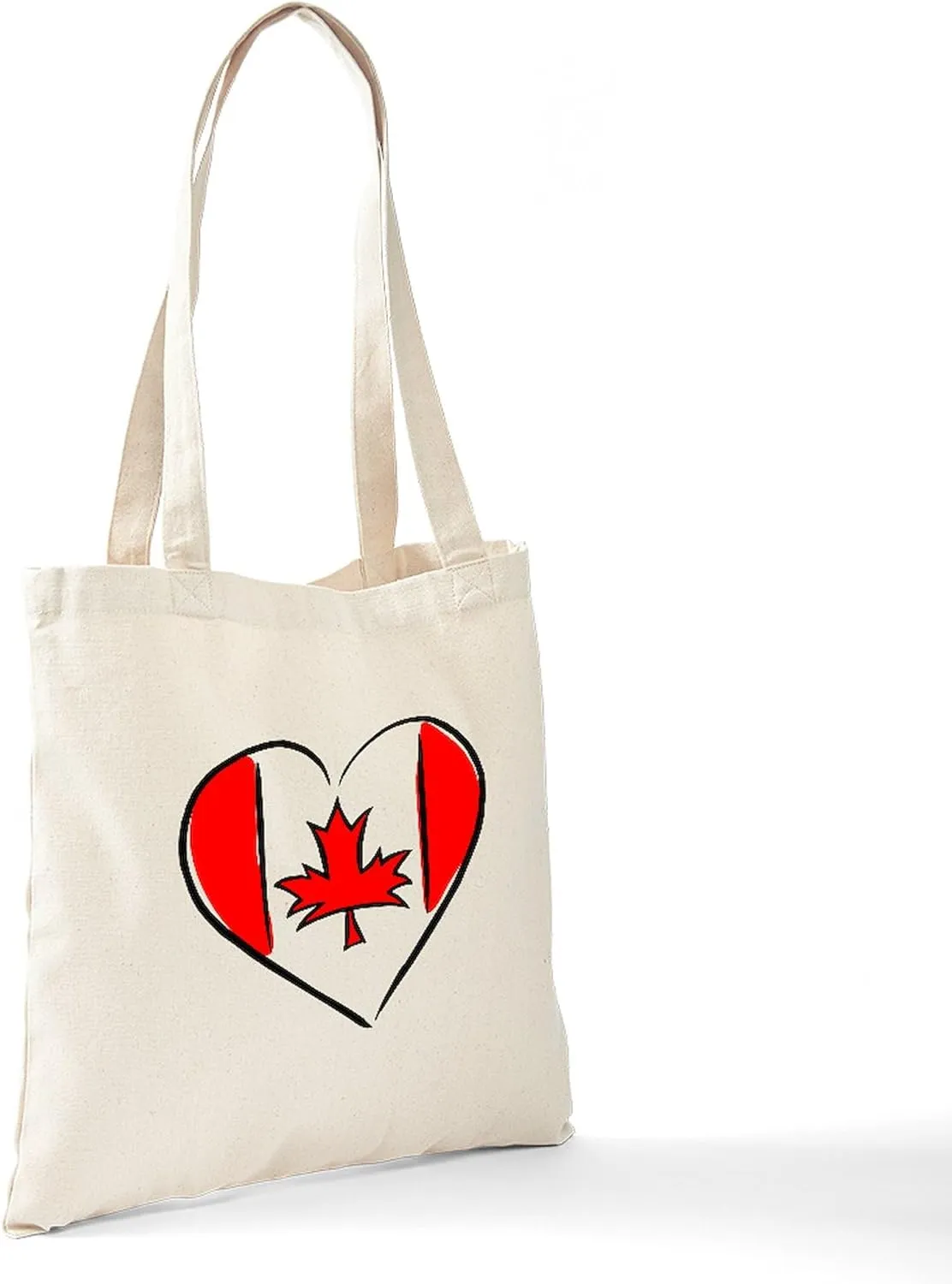 CafePress I Love Canada Tote Bag Reusable Natural Beige Canvas Shopping Bag