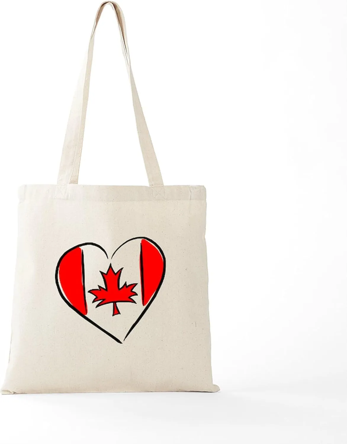 CafePress I Love Canada Tote Bag Reusable Natural Beige Canvas Shopping Bag
