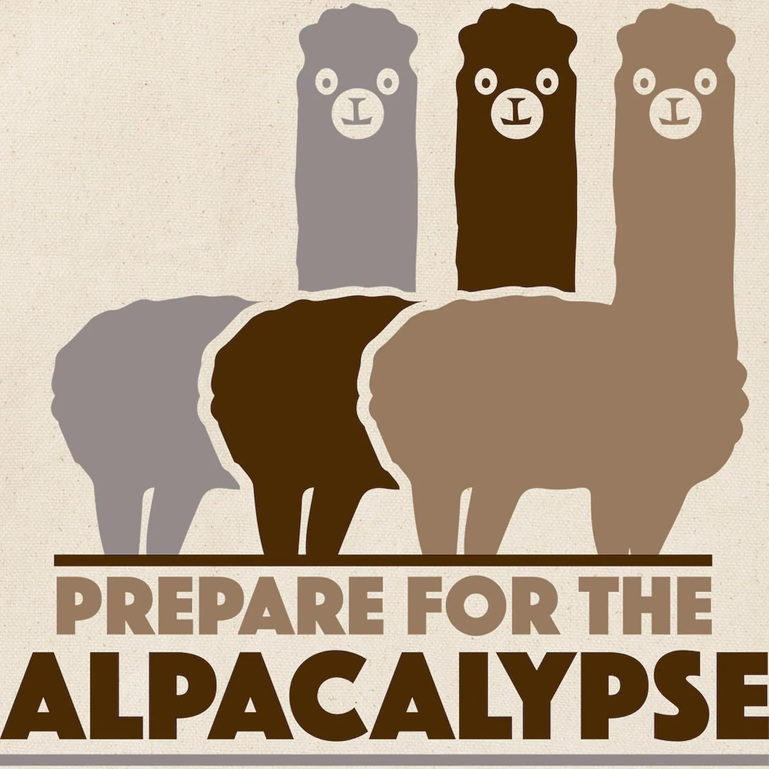 CafePress Prepare For The Alpacalypse Tote Bag Reusable Natural Beige Canvas Shopping Bag