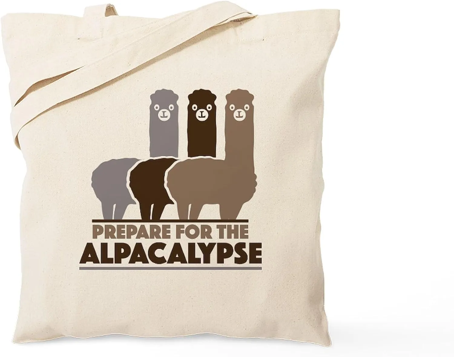CafePress Prepare For The Alpacalypse Tote Bag Reusable Natural Beige Canvas Shopping Bag