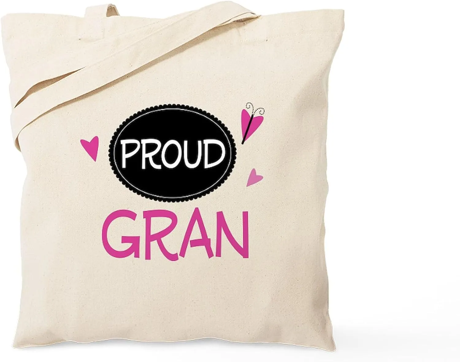 CafePress Proud Gran Tote Bag Reusable Natural Beige Canvas Shopping Bag