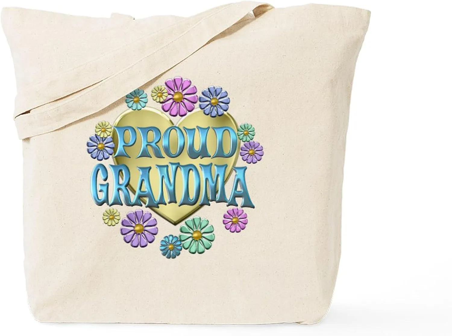CafePress Proud Grandma Tote Bag Reusable Natural Beige Canvas Shopping Bag