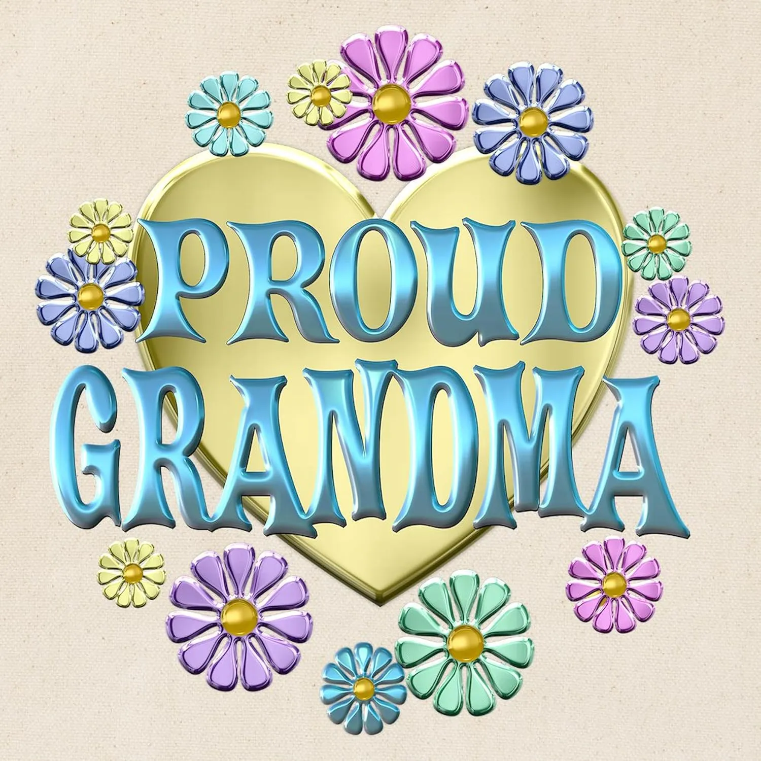 CafePress Proud Grandma Tote Bag Reusable Natural Beige Canvas Shopping Bag
