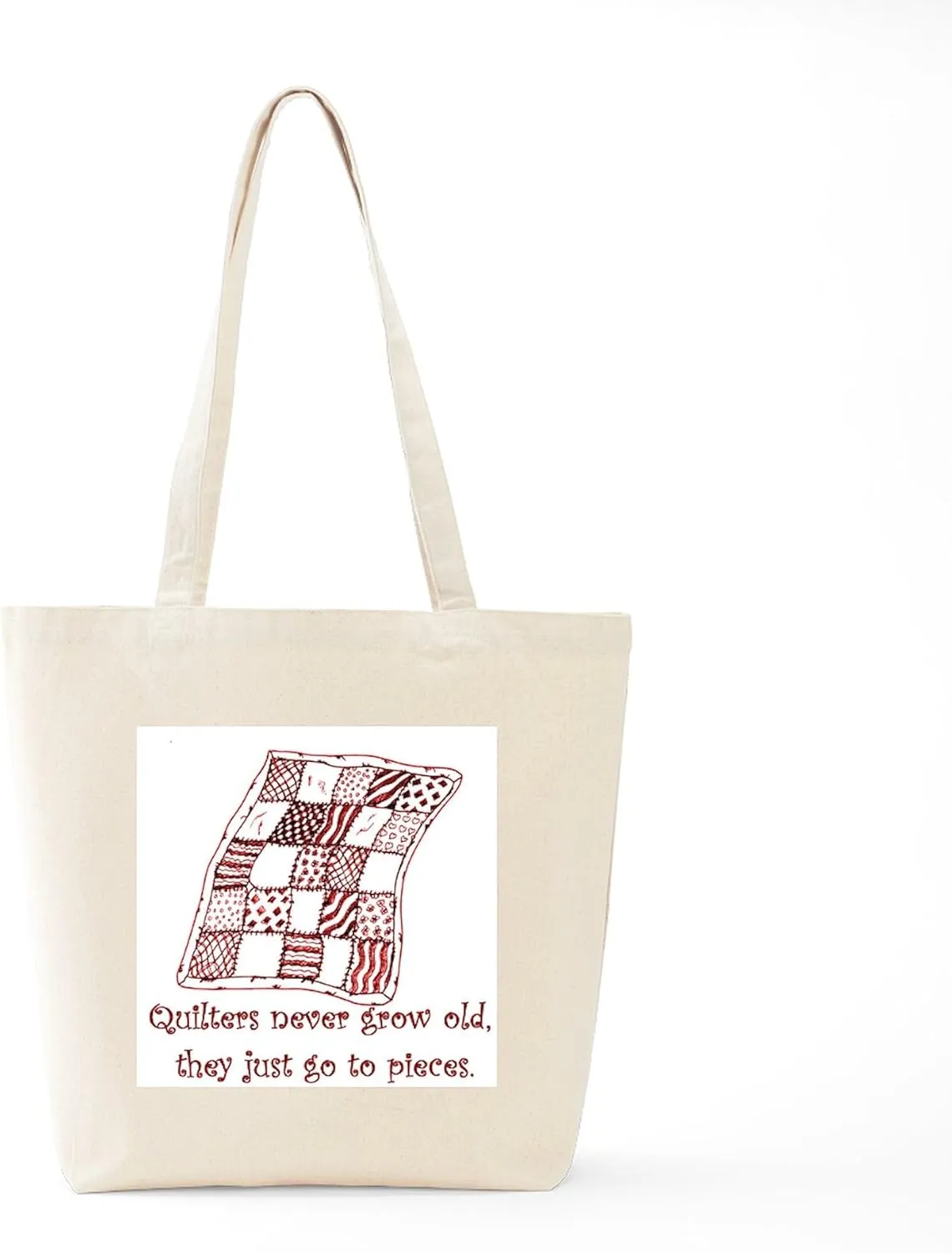 CafePress Quilters Tote Bag Reusable Natural Beige Canvas Shopping Bag