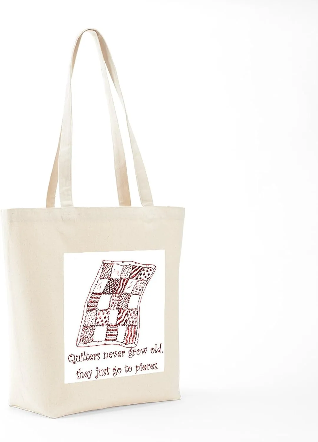 CafePress Quilters Tote Bag Reusable Natural Beige Canvas Shopping Bag
