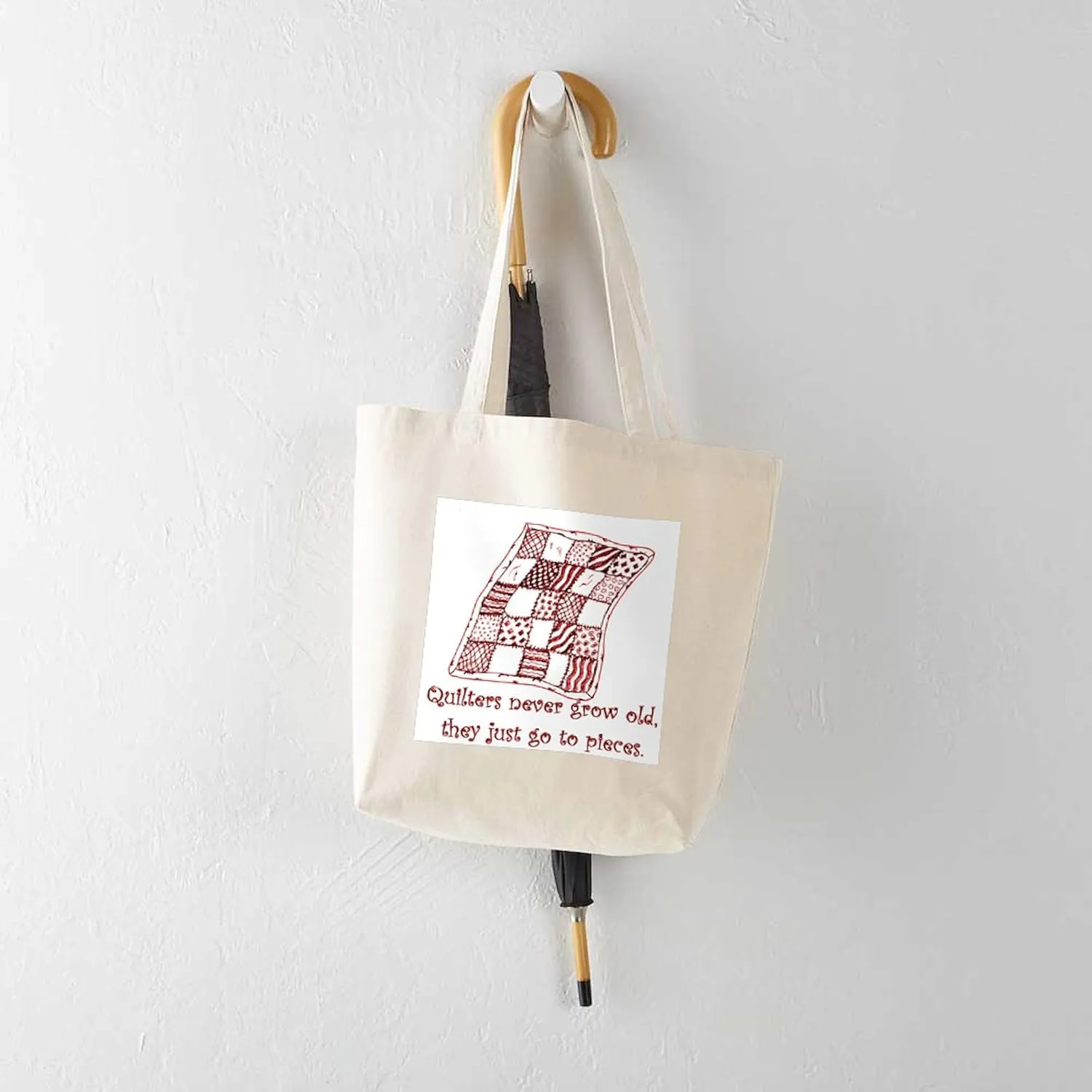 CafePress Quilters Tote Bag Reusable Natural Beige Canvas Shopping Bag