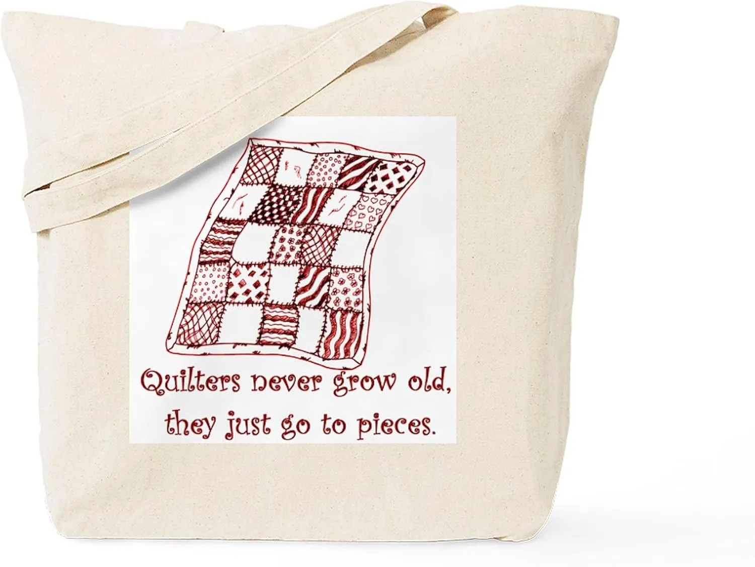 CafePress Quilters Tote Bag Reusable Natural Beige Canvas Shopping Bag