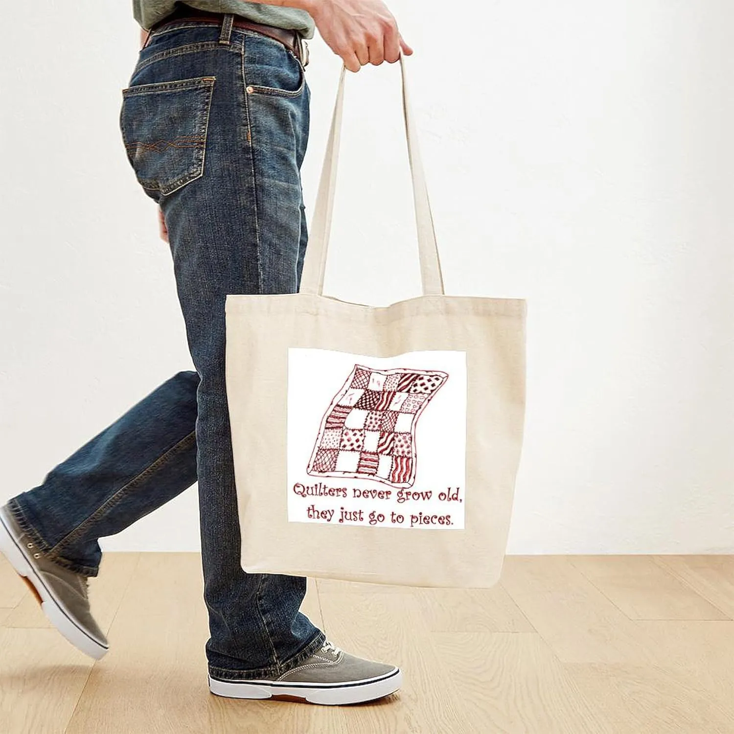 CafePress Quilters Tote Bag Reusable Natural Beige Canvas Shopping Bag