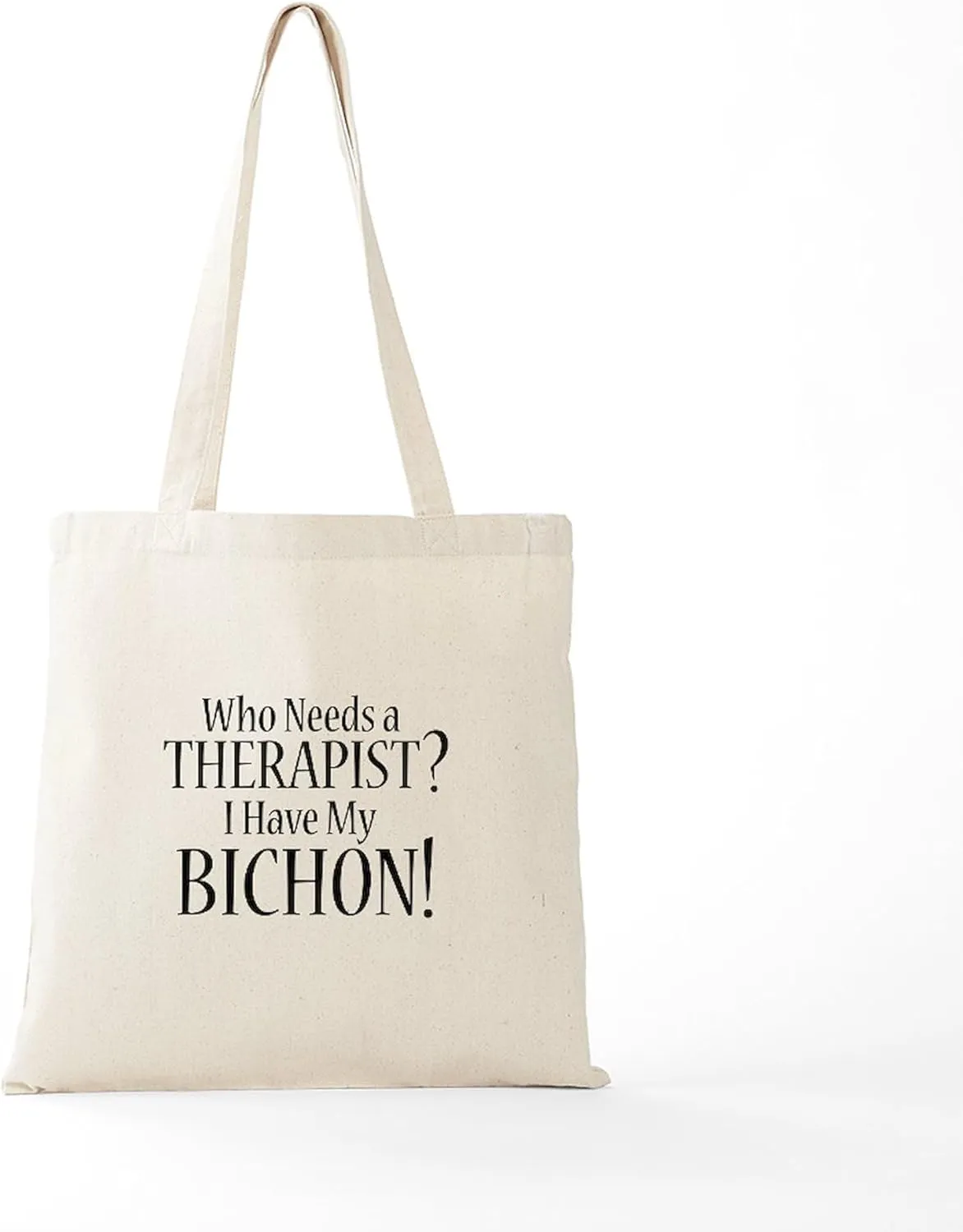 CafePress THERAPIST Bichon Tote Bag Reusable Natural Beige Canvas Shopping Bag