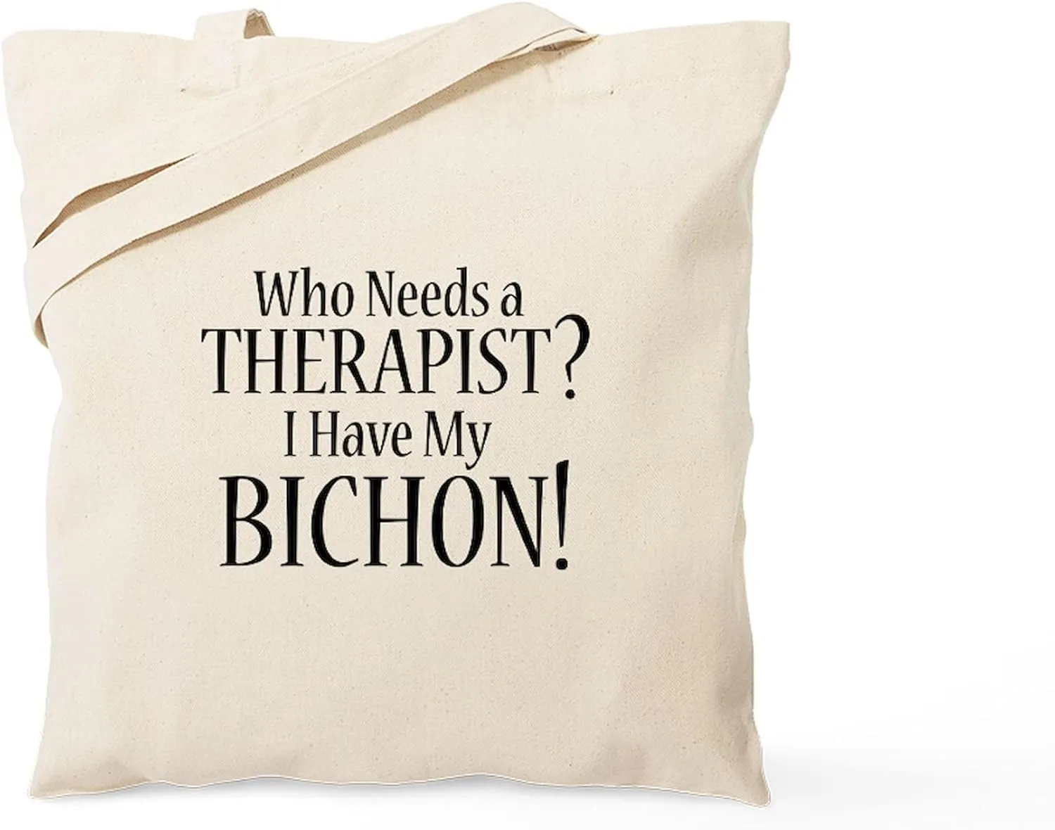 CafePress THERAPIST Bichon Tote Bag Reusable Natural Beige Canvas Shopping Bag