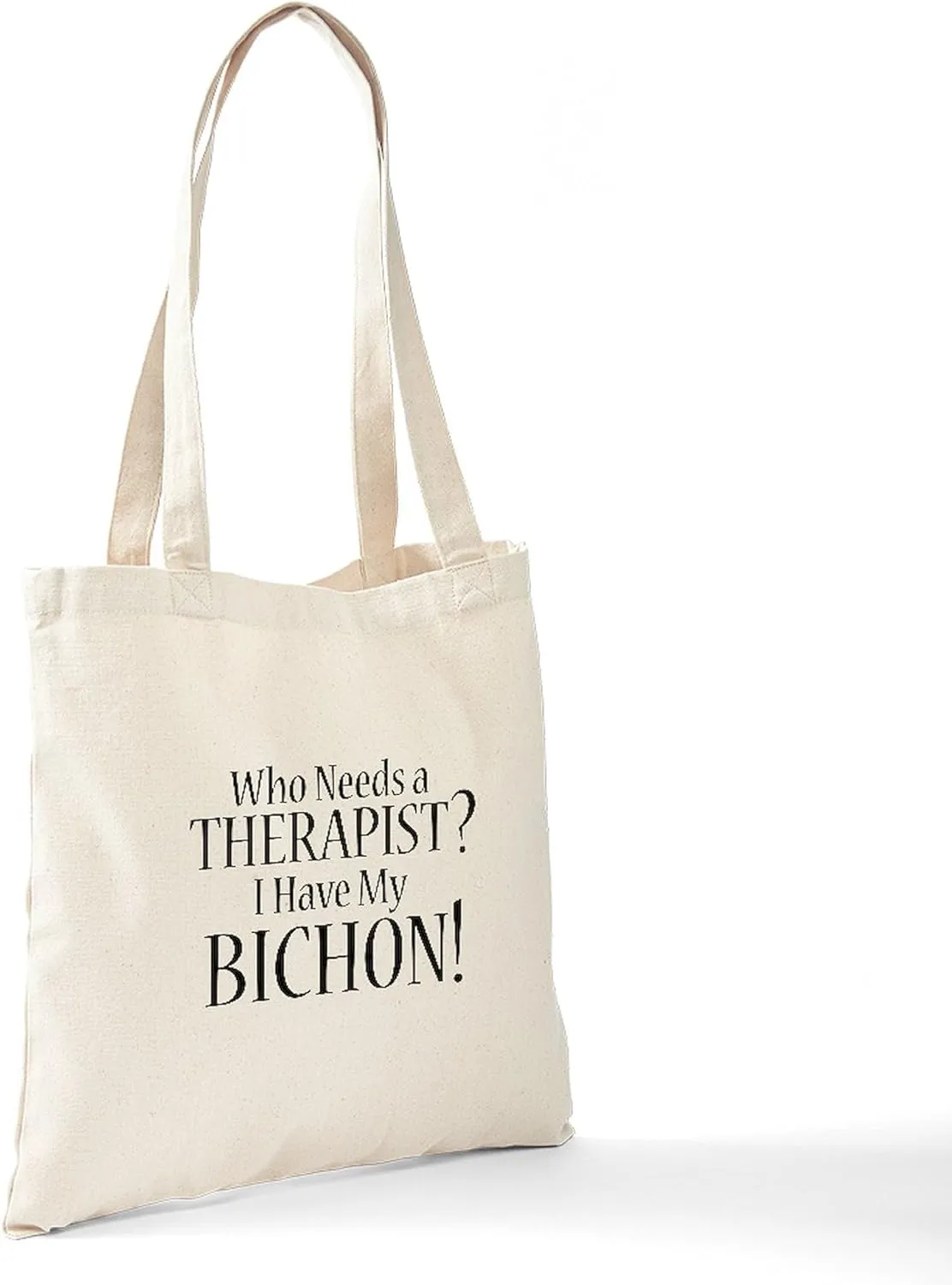 CafePress THERAPIST Bichon Tote Bag Reusable Natural Beige Canvas Shopping Bag