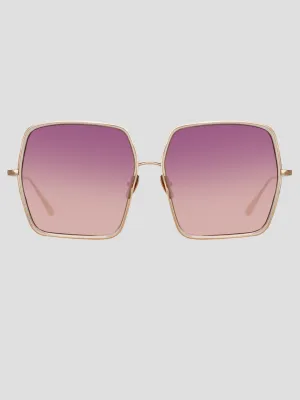 Camaro Oversized Sunglasses in Rose Gold and Wine