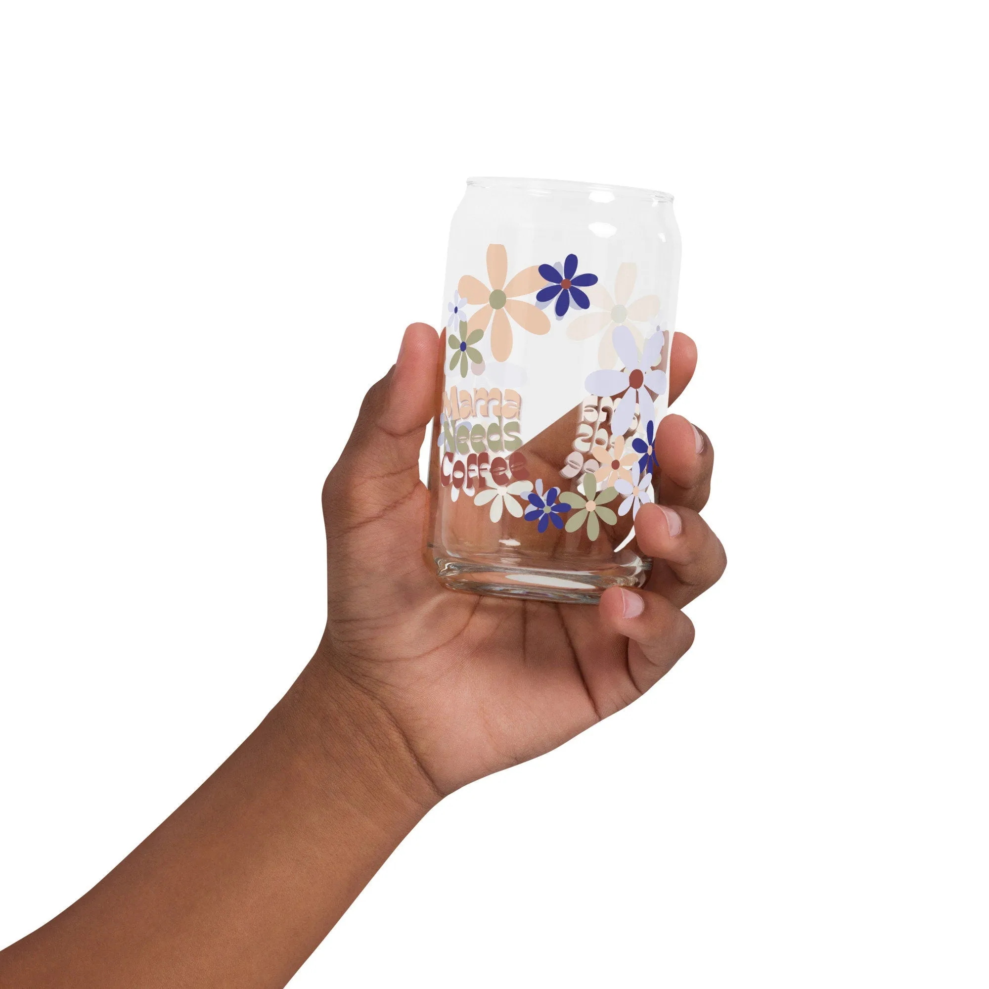 Can-shaped glass retro mama needs coffee
