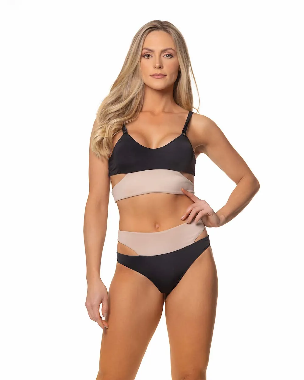 Candance Bikini Black and Beige set