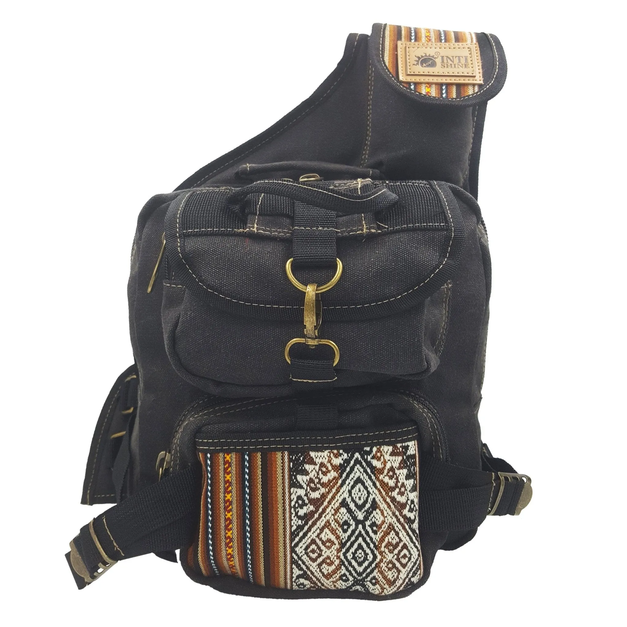 Canvas Sling Backpack - Black