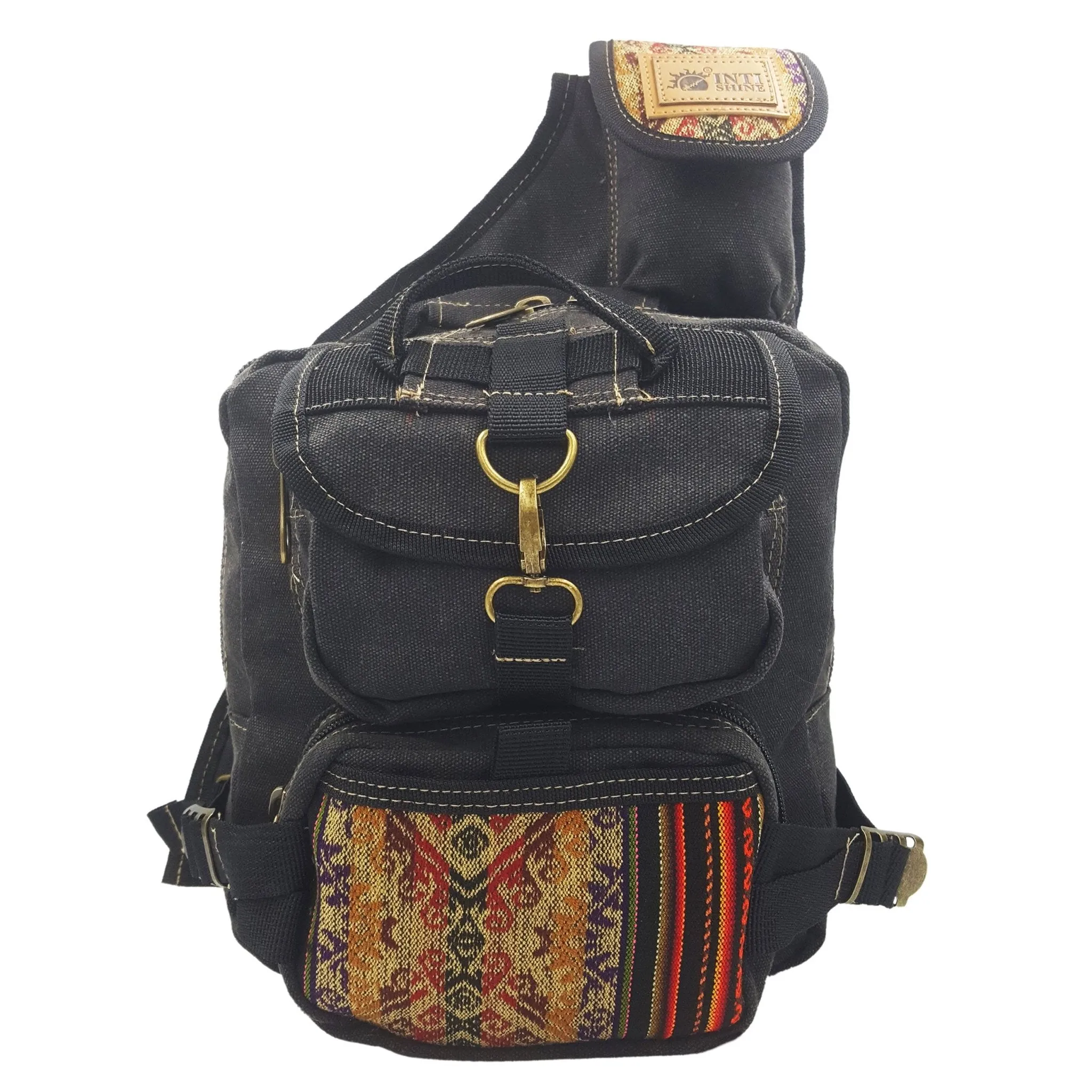 Canvas Sling Backpack - Black