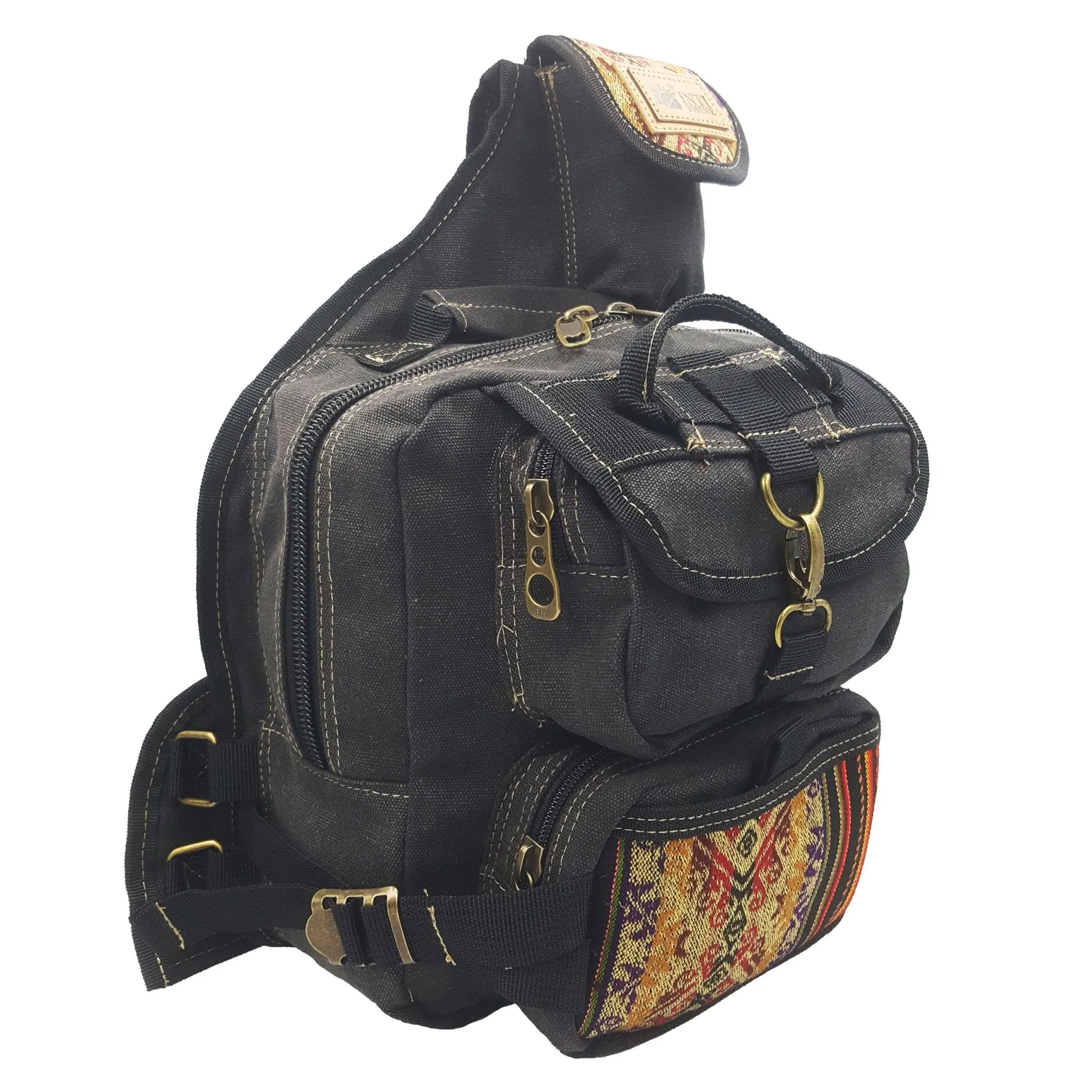 Canvas Sling Backpack - Black