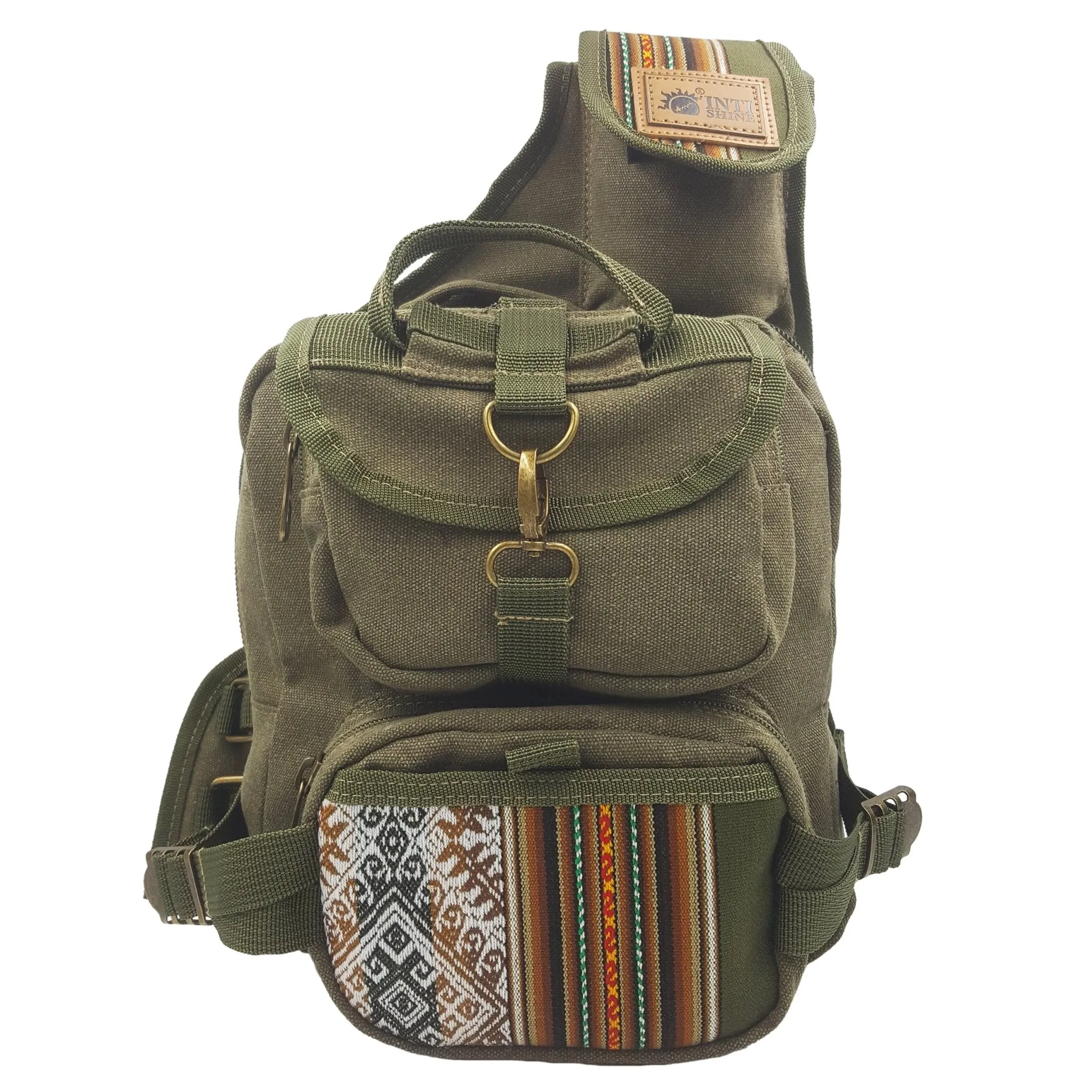 Canvas Sling Backpack - Green